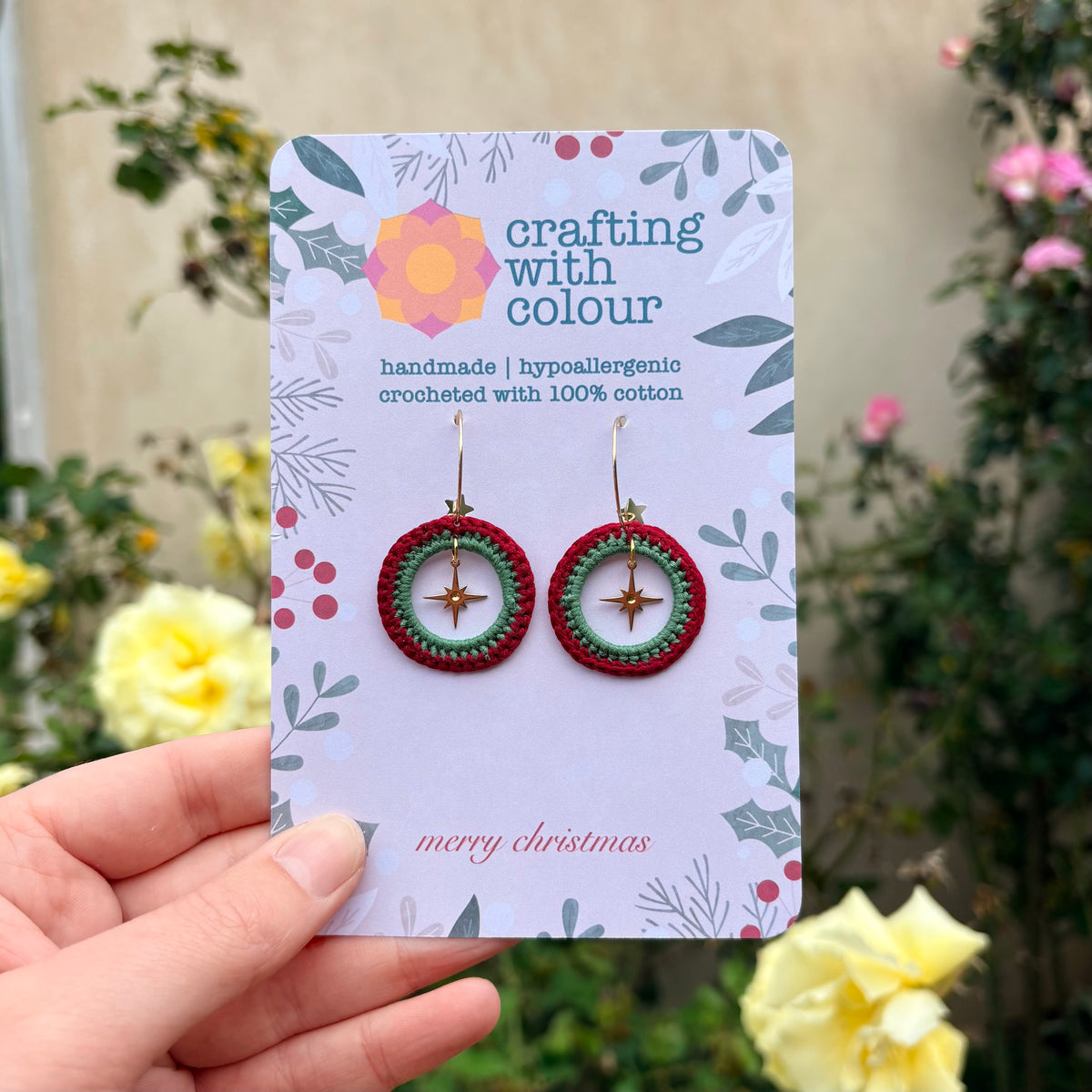 Crochet Christmas Earrings