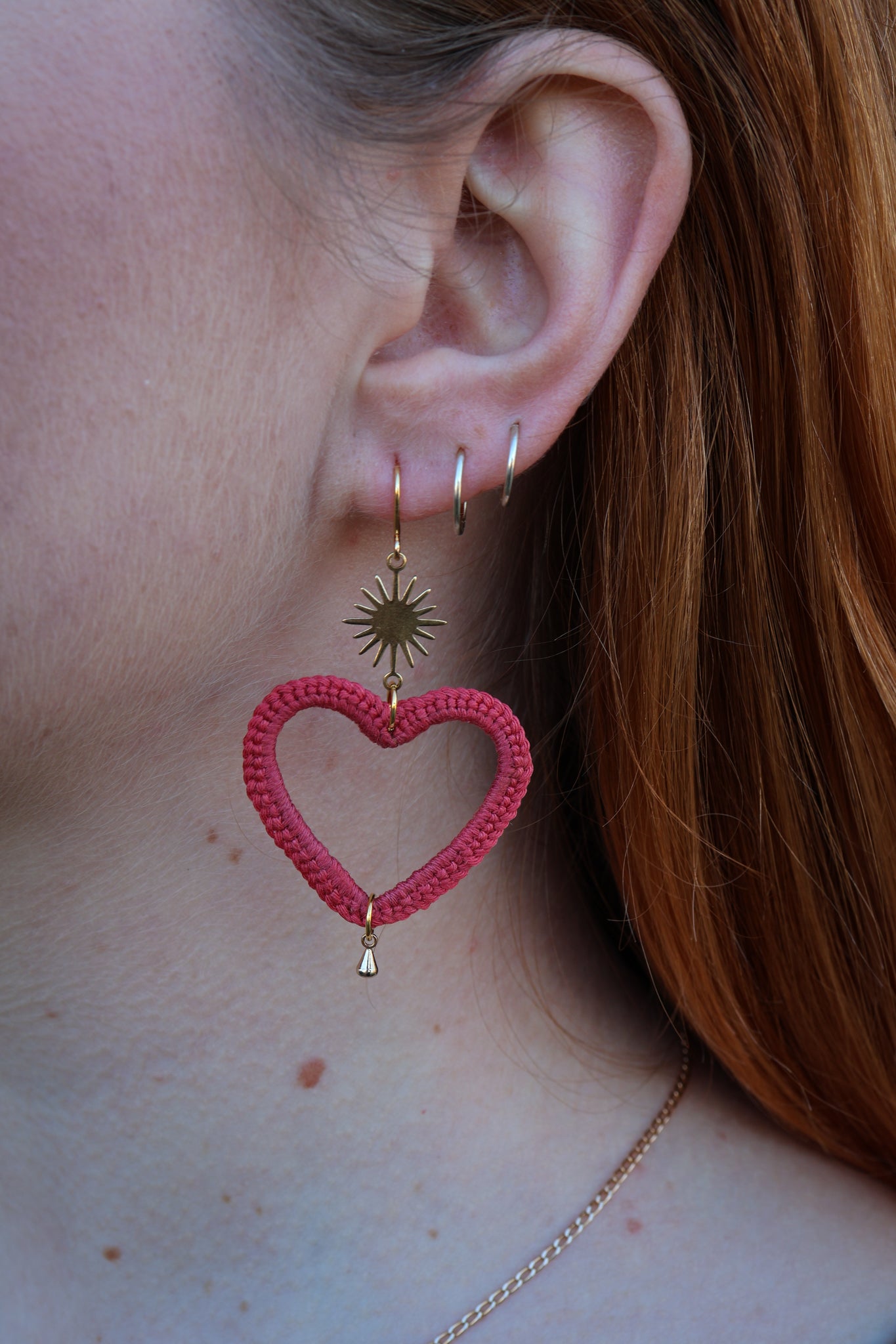 Crochet Heart Earrings (Custom Colour Order)
