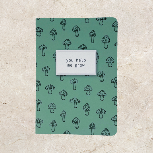 'You help me grow' Card - Green Mushroom