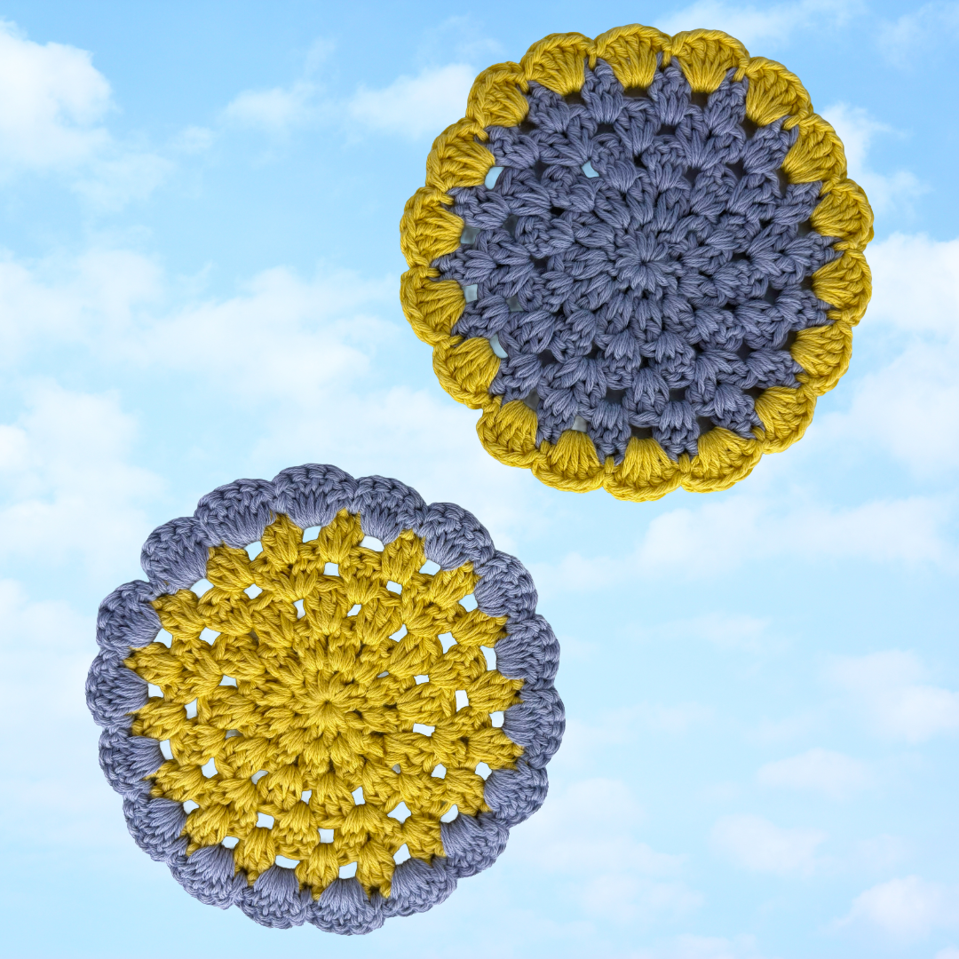 Colourful Cotton Crochet Coasters (Set of 2)