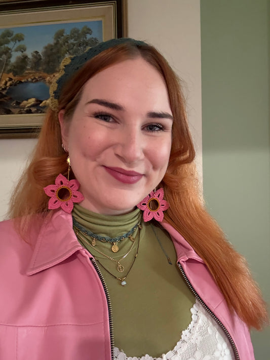 Crochet Flower Earrings