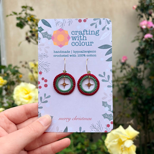 Crochet Christmas Earrings