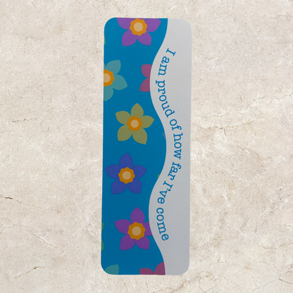 Affirmation Bookmark - Blue Floral