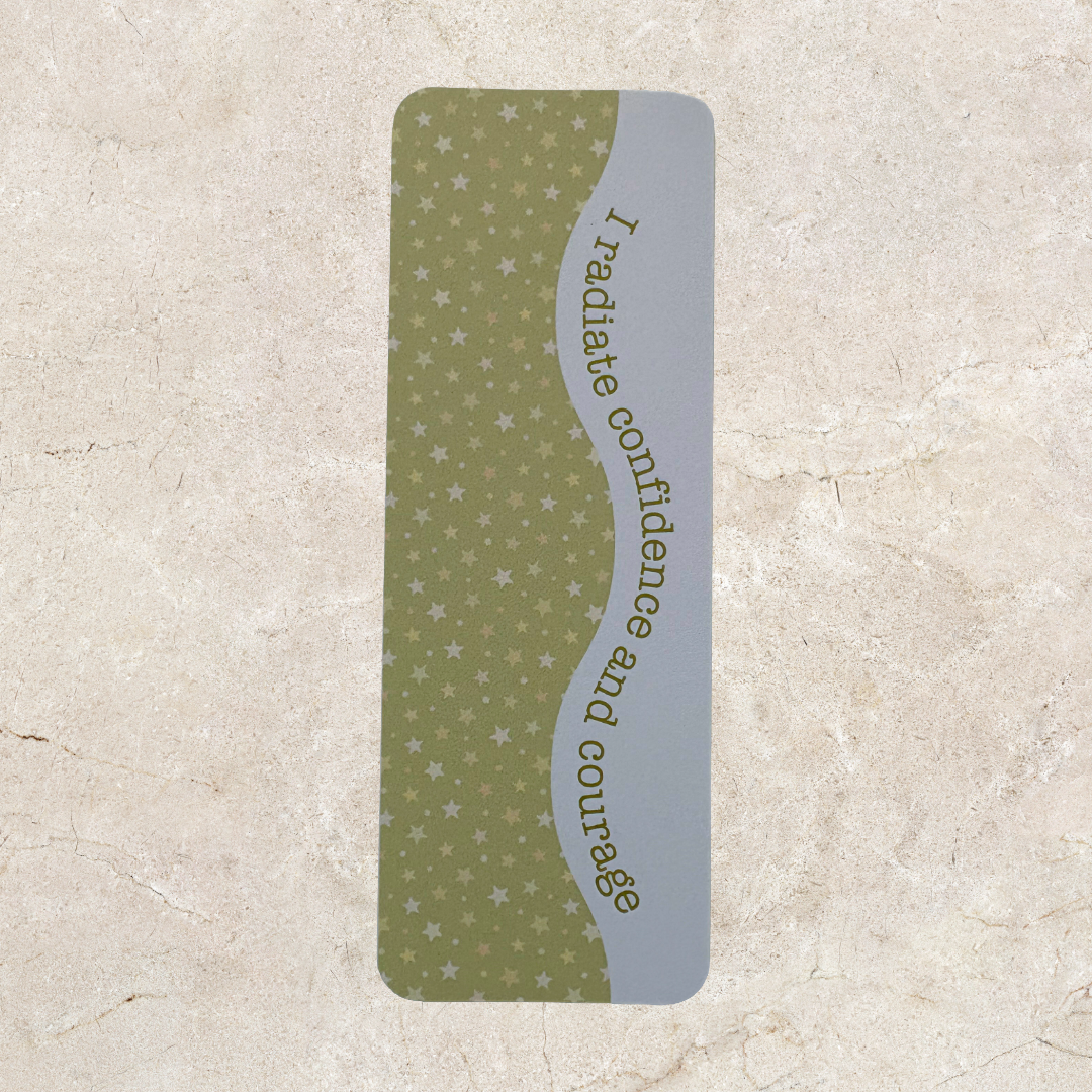 Affirmation Bookmark - Green Stars
