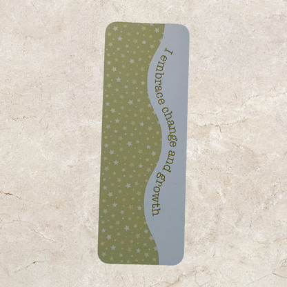 Affirmation Bookmark - Green Stars