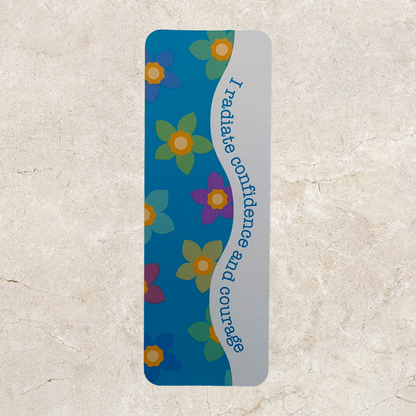 Affirmation Bookmark - Blue Floral