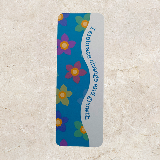 Affirmation Bookmark - Blue Floral
