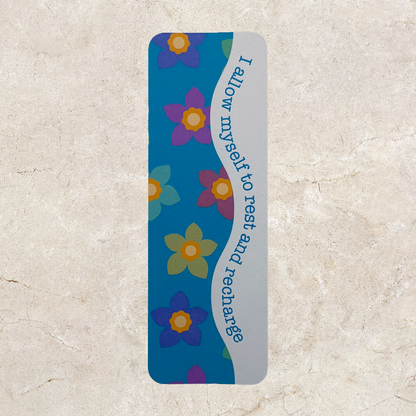 Affirmation Bookmark - Blue Floral