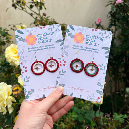 Crochet Christmas Earrings