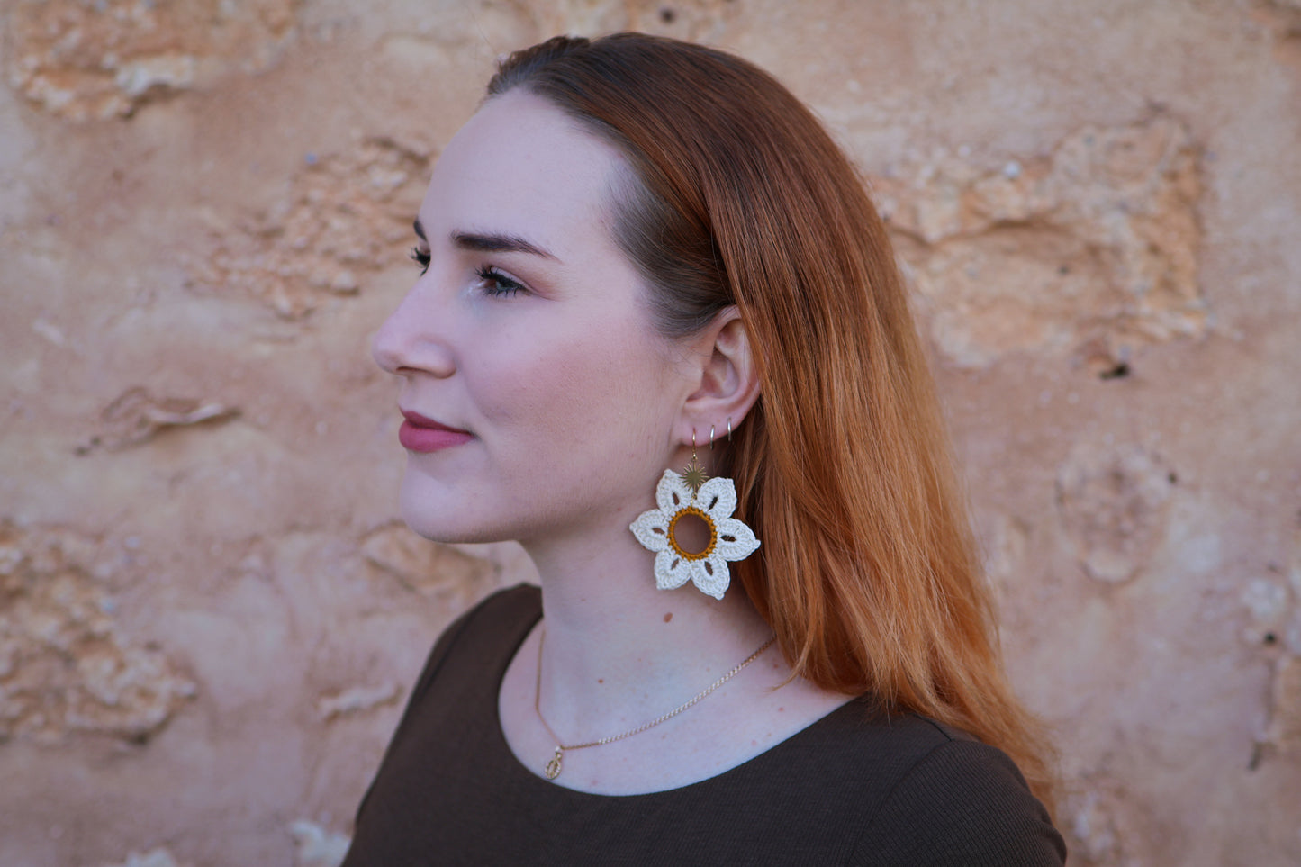 Crochet Daisy Earrings