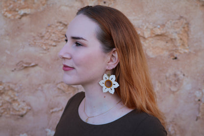 Crochet Daisy Earrings
