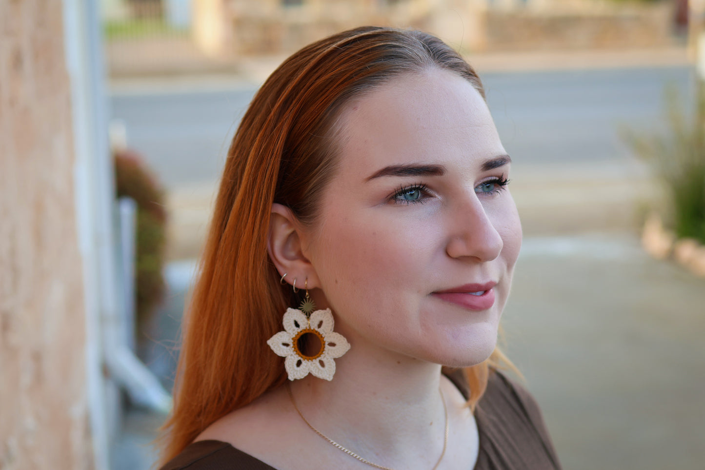 Crochet Daisy Earrings