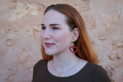 Crochet Heart Earrings