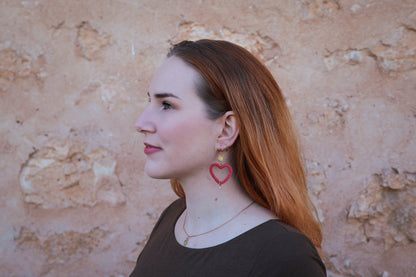 Crochet Heart Earrings