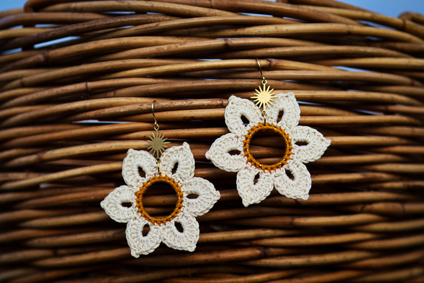 Crochet Daisy Earrings