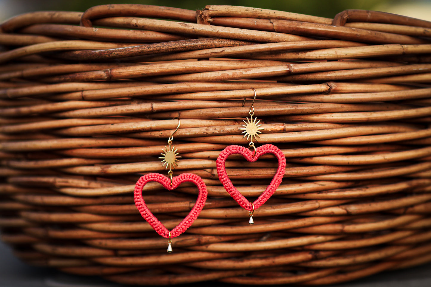 Crochet Heart Earrings