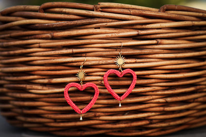 Crochet Heart Earrings