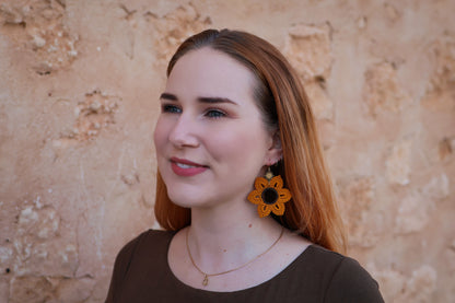 Crochet Sunflower Earrings