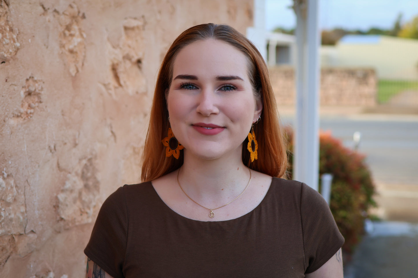 Crochet Sunflower Earrings