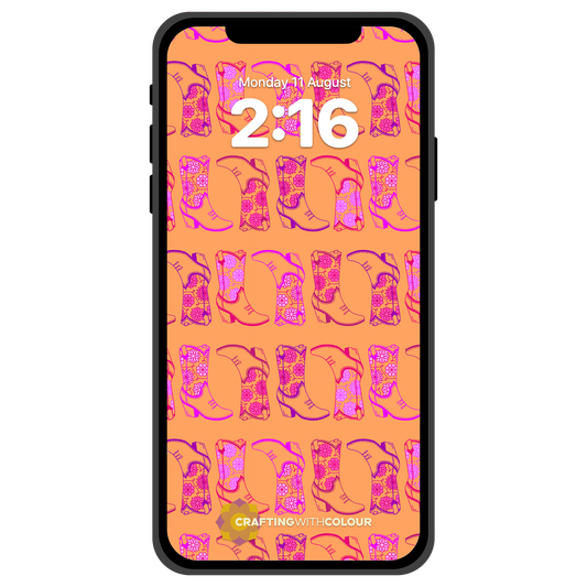 Phone Wallpaper - Floral Cowgirl