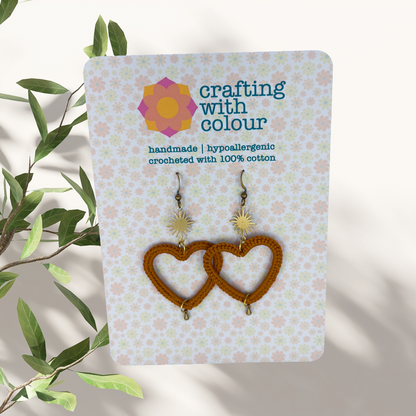 Crocheted Heart Earrings
