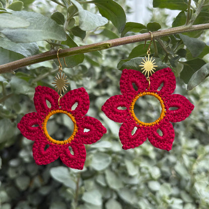 Crochet Flower Earrings (Custom Colour Order)