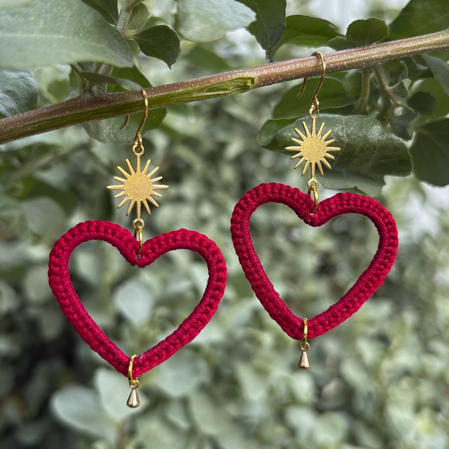 Crochet Heart Earrings (Custom Colour Order)