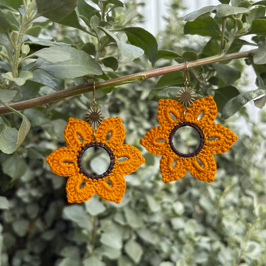 Crochet Flower Earrings (Custom Colour Order)