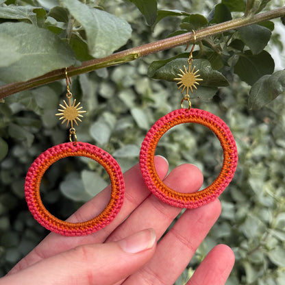 Crochet Large Circle Earrings (Custom Colour Order)