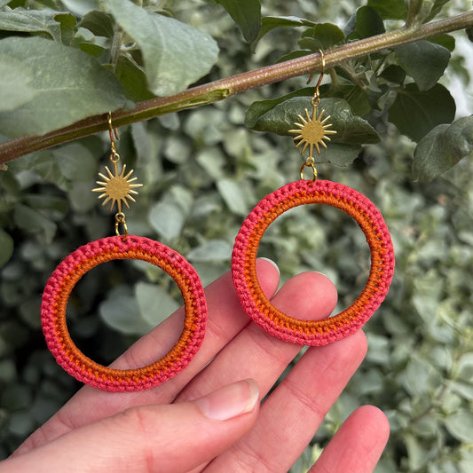 Crochet Large Circle Earrings (Custom Colour Order)