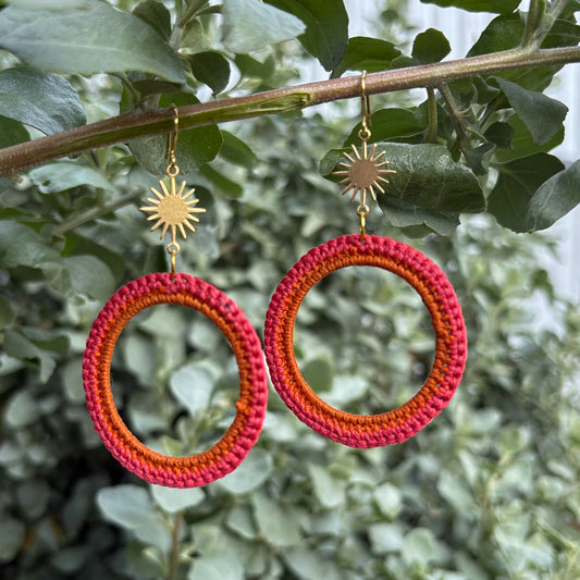 Crochet Large Circle Earrings (Custom Colour Order)