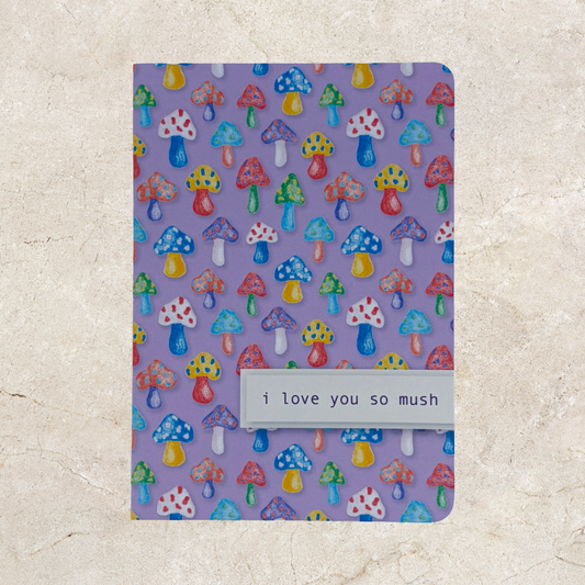 'I love you so mush' Card - Purple Mushroom