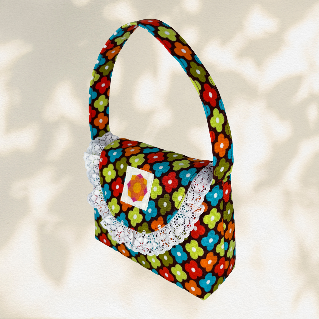 The Gigi Mini Handbag: Retro Coloured Flowers [1]