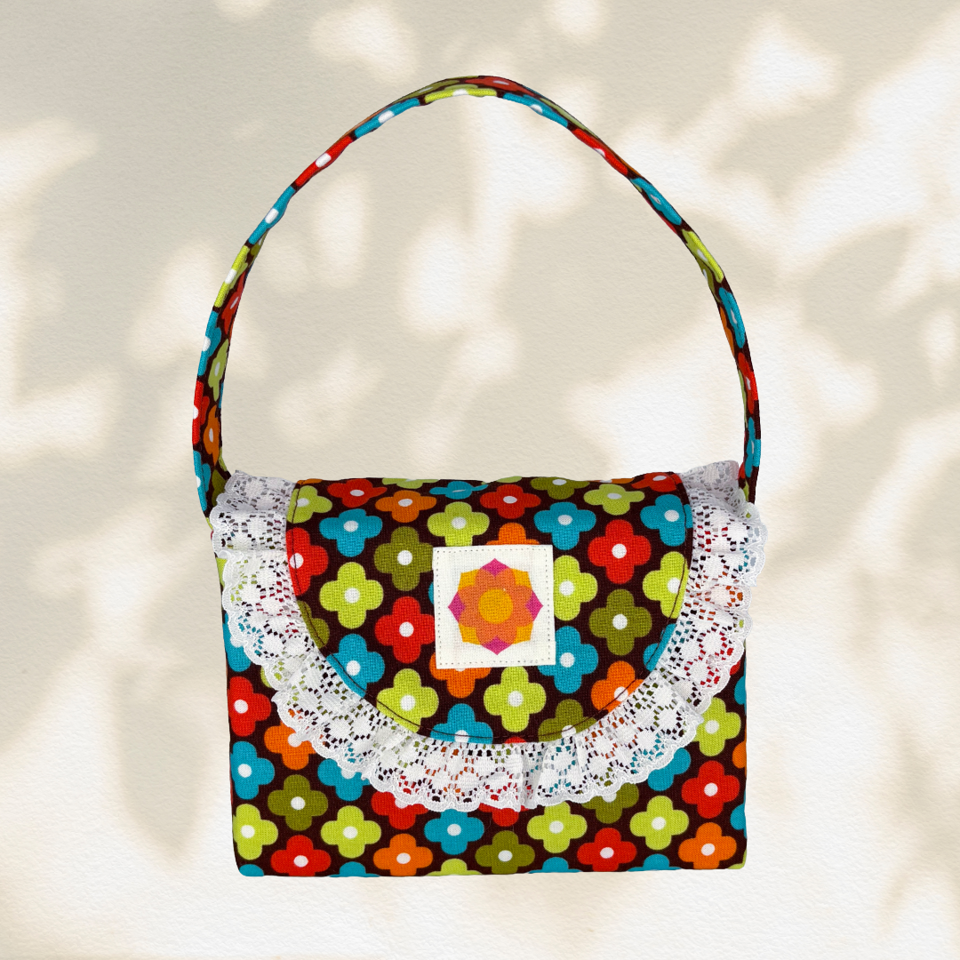 The Gigi Mini Handbag: Retro Coloured Flowers [1]