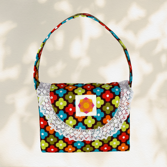 The Gigi Mini Handbag: Retro Coloured Flowers [1]