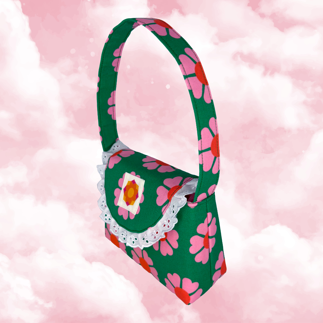 The Gigi Mini Handbag: Green Daisies [1]