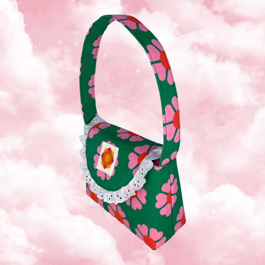 The Gigi Mini Handbag: Green Daisies [1]
