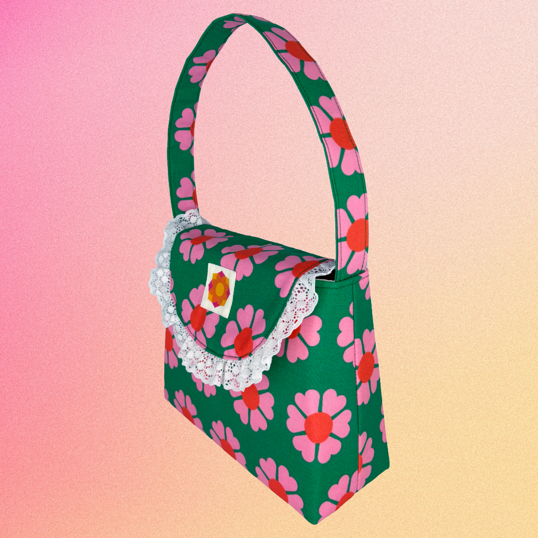 The Phoebe Bag: Green Daisies [1]