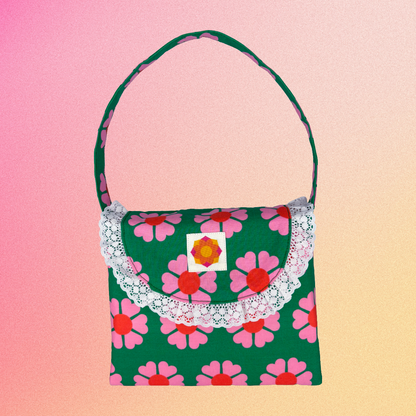 The Phoebe Bag: Green Daisies [1]