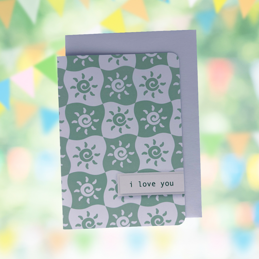 'I love you' Wavy Sun Card