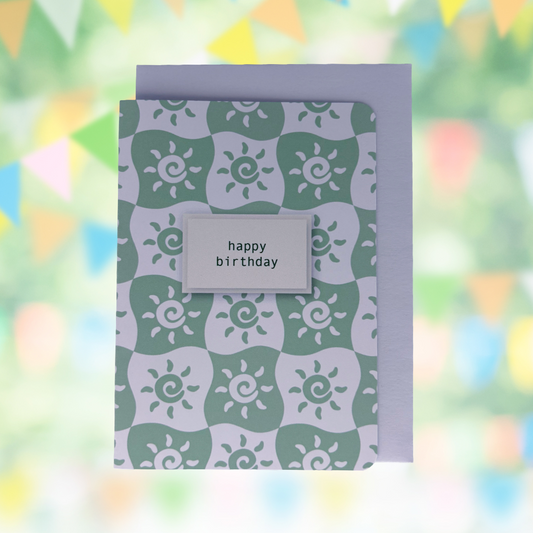 'Happy Birthday' Wavy Sun Card