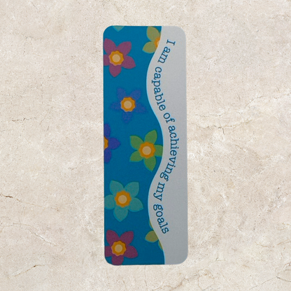 Affirmation Bookmark - Blue Floral